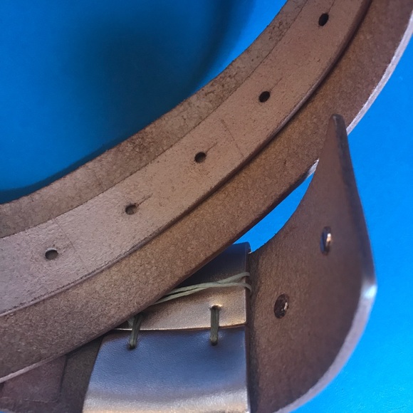 Never worn rose gold thick leather waist belt